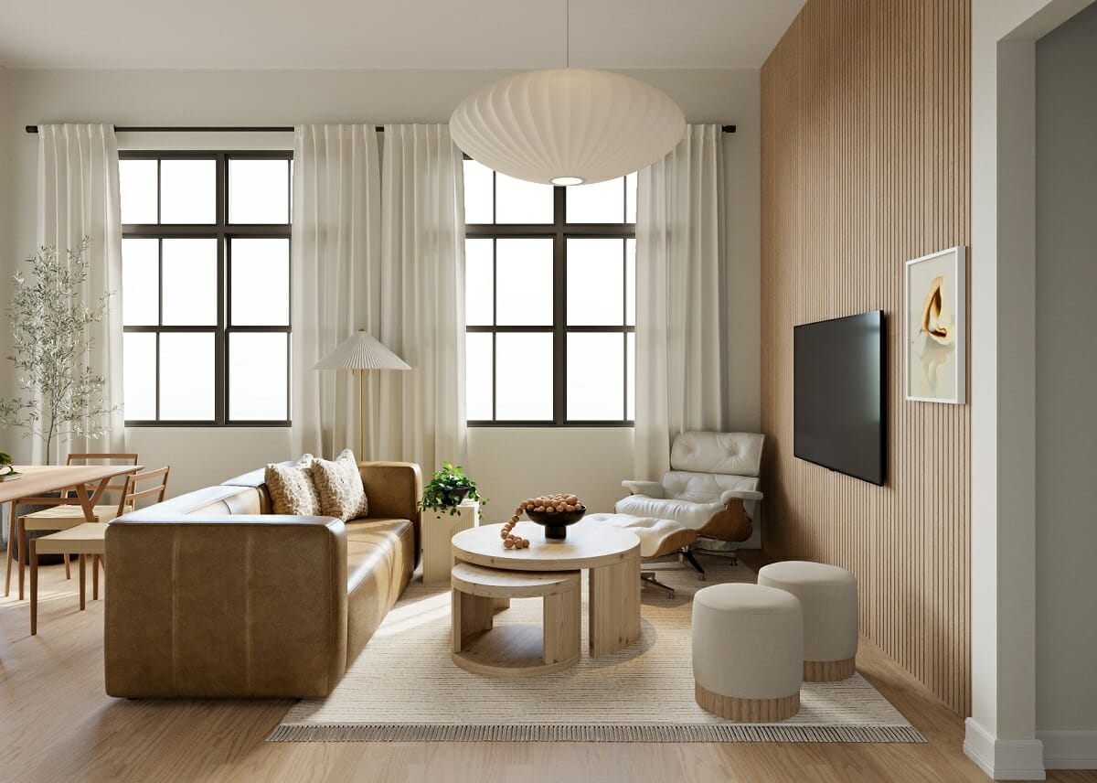 Design d'intérieur de salon minimaliste moderne et décoration intérieure par Casey H