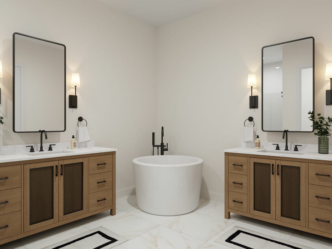 Organic bathroom interior design by Decorilla