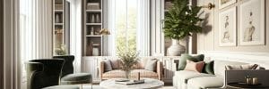 Organic contemporary interior design before and after