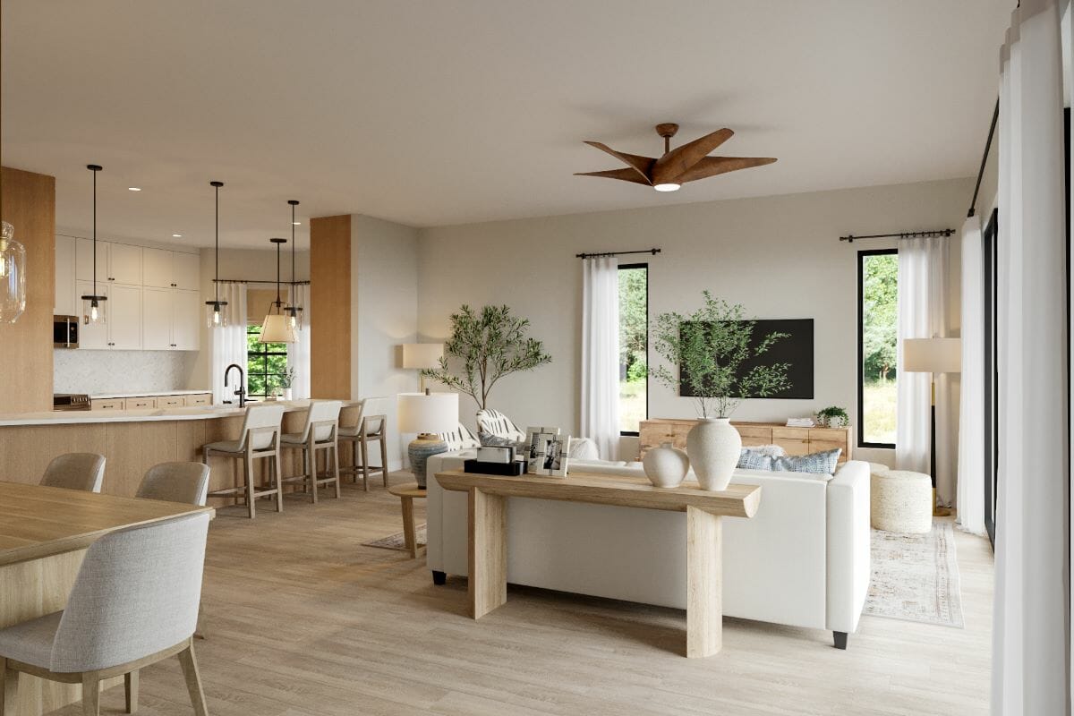Organic living room interior design by Decorilla
