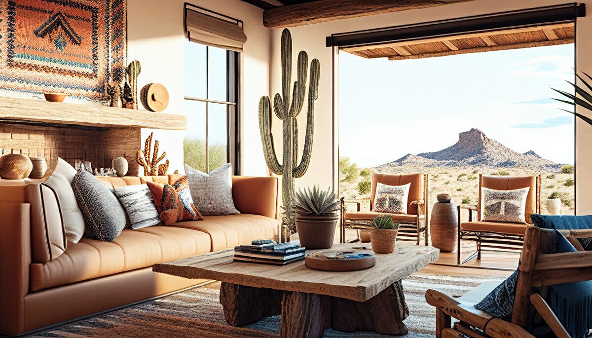 Southwest style living room - contemporary southwestern interior design