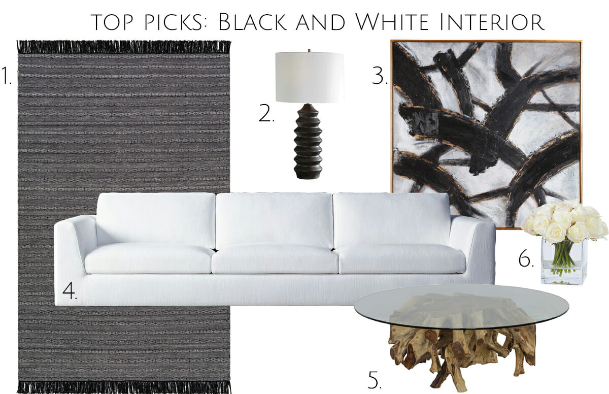 Top picks for a black and white interior design