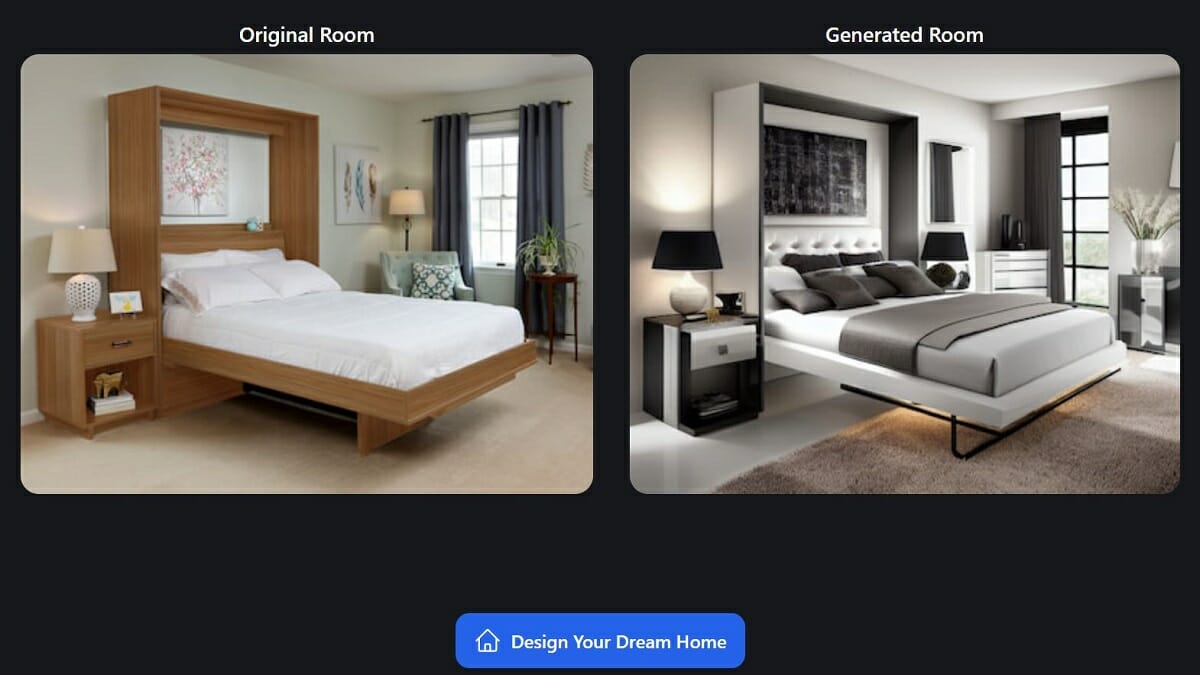 AI interior designer results on RoomGPT