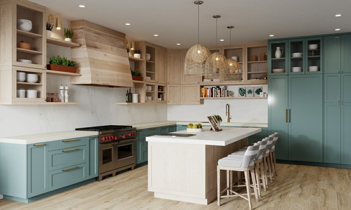 AI kitchen interior design by online interior decorating services