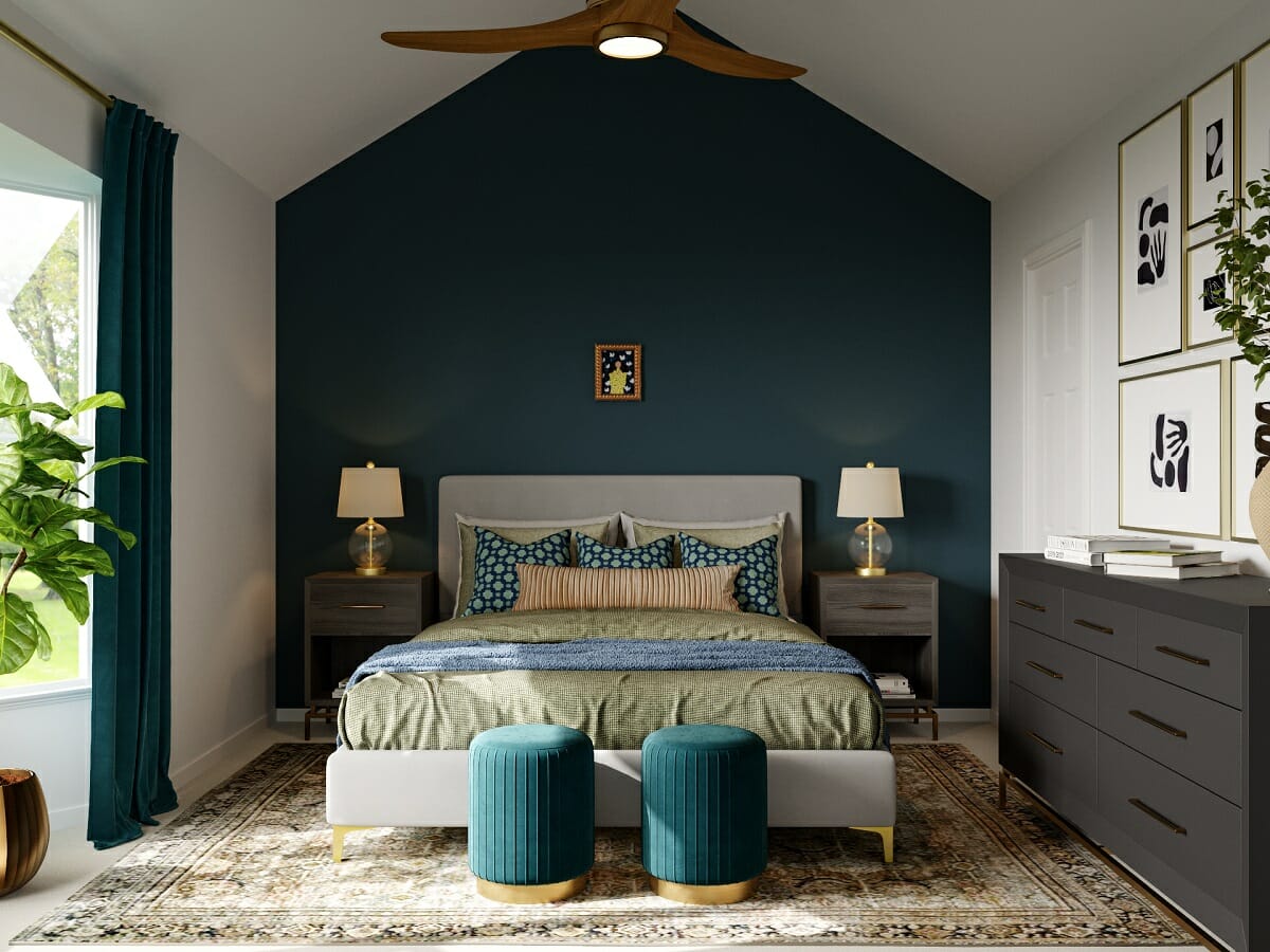 Accent wall for a contemporary bedroom interior design by Casey H