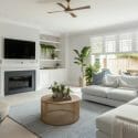 Beachy transitional house interior before and after