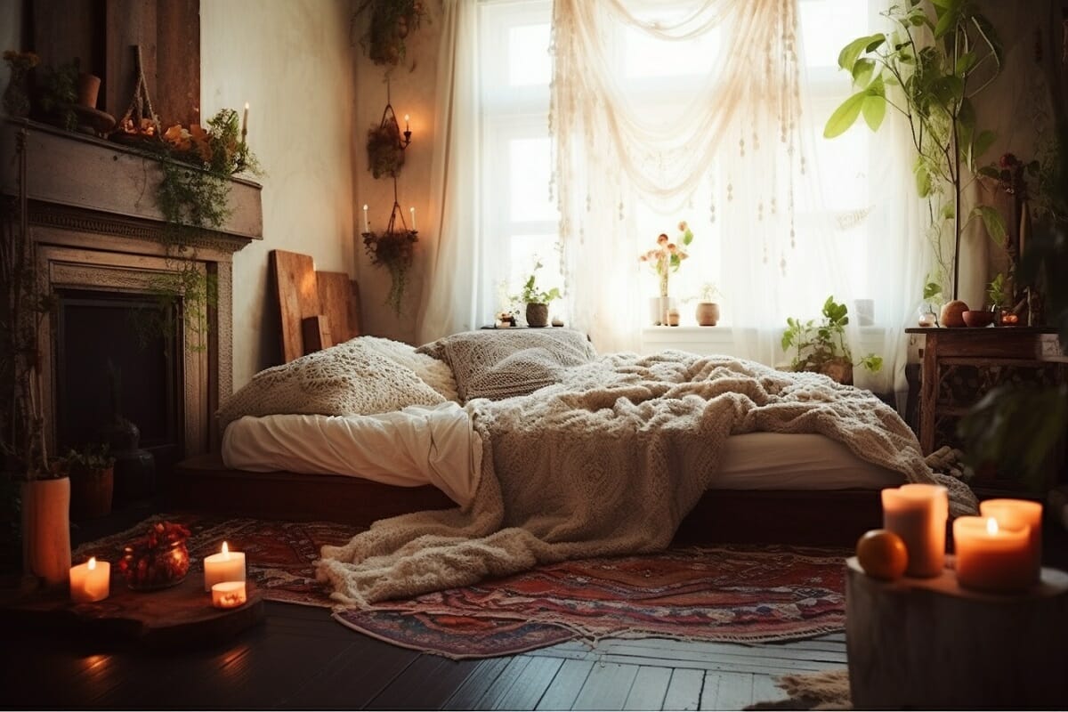 Bohemian interior design ideas with candles