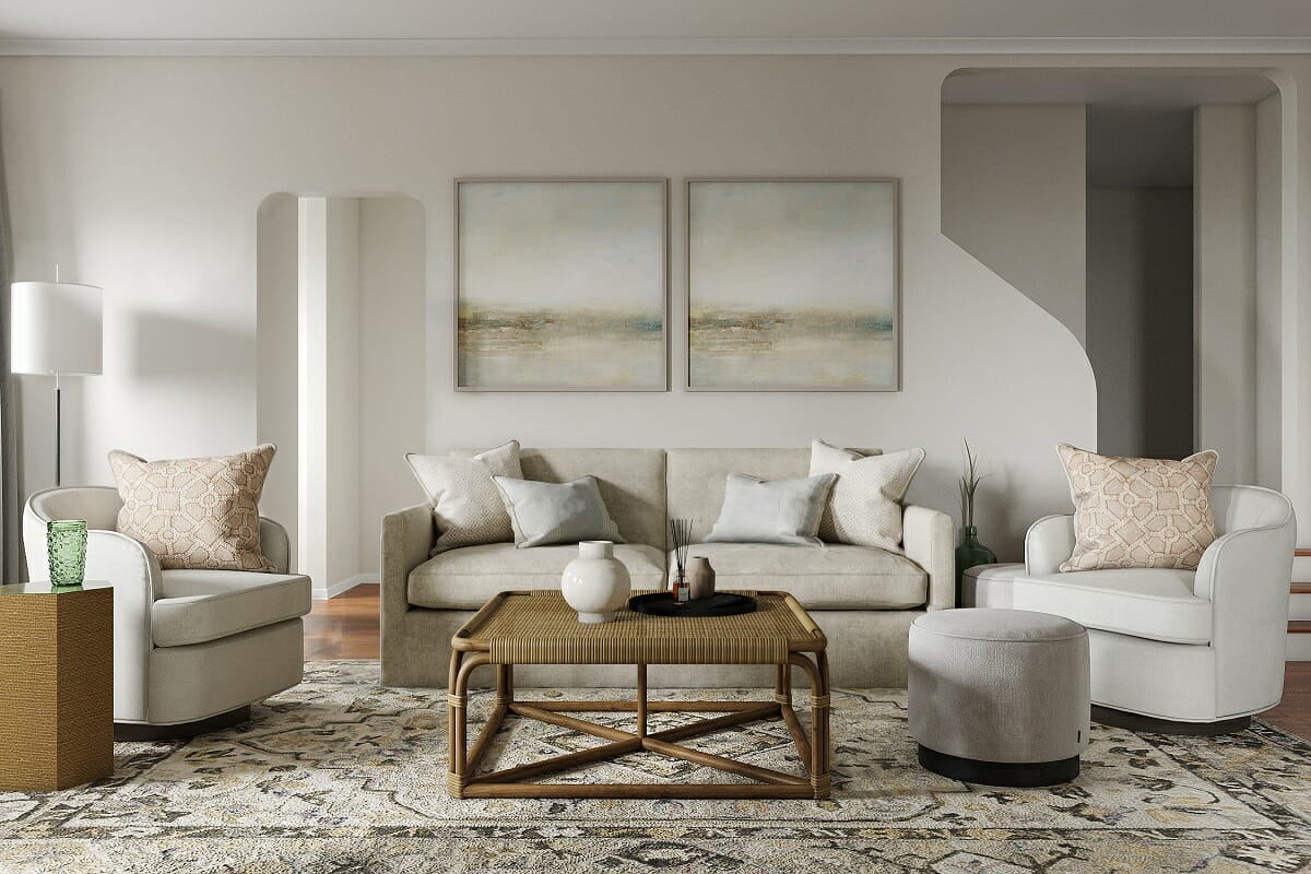 Cape Cod style home interior with traditional furnishings by Drew F.