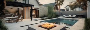 Contemporary patio design before and after
