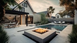 Contemporary patio design before and after