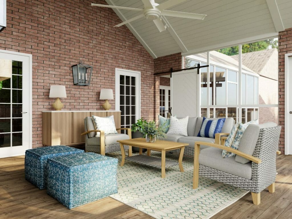 Before & After: Screened Porch Design with a Living and Dining Area
