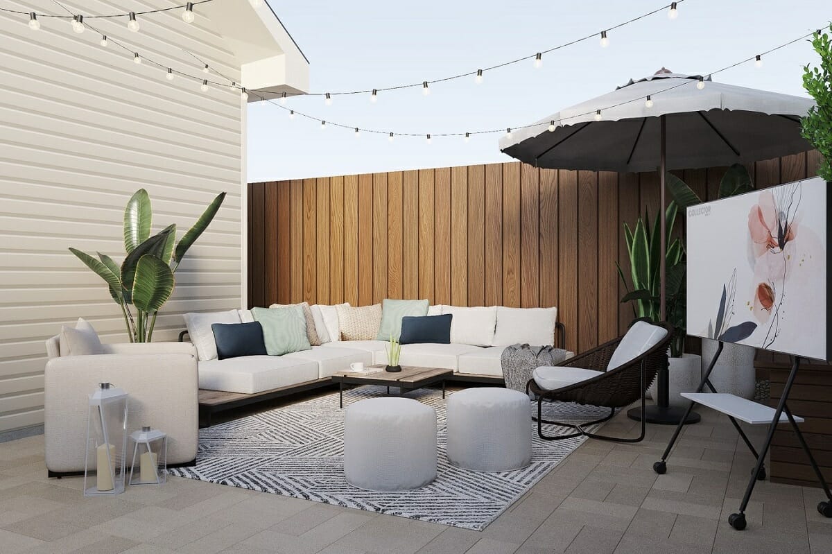 Cozy backyard living area by Basmah E