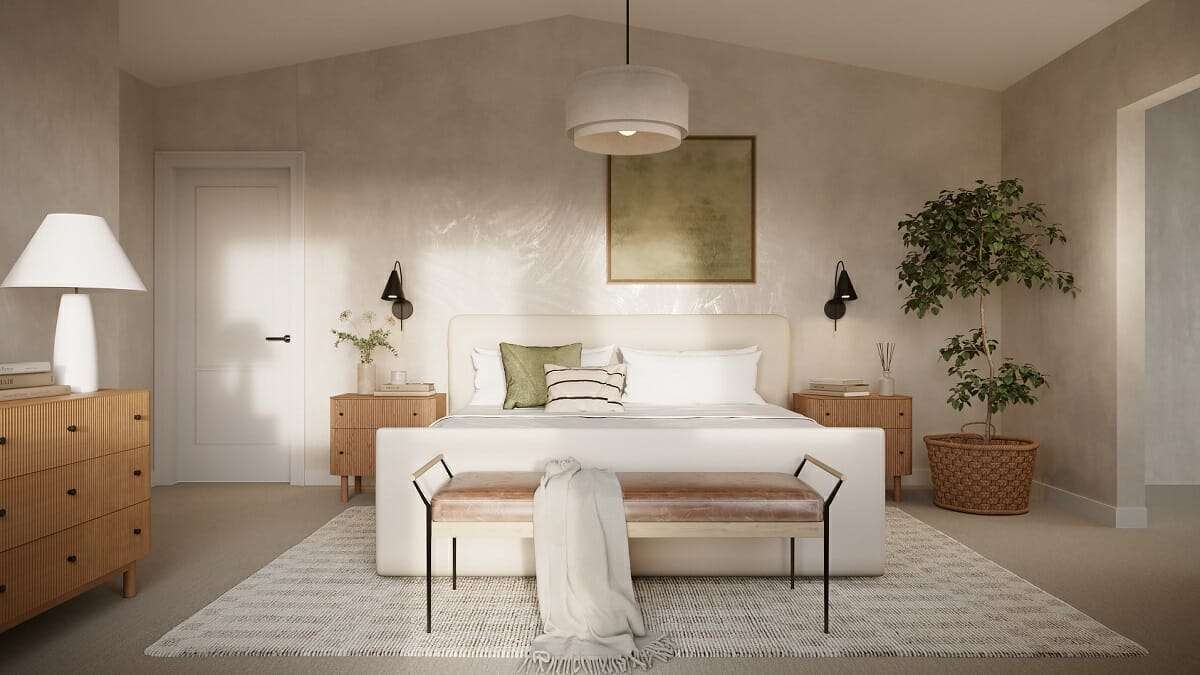 Earth tone bedroom with a natural feel by Anna Y