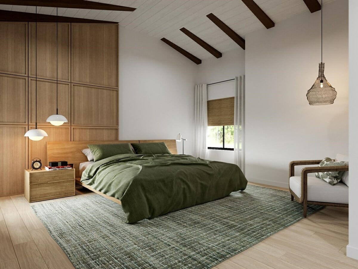 Bedroom earth tones inspired by green forests - Sonia C