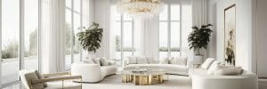 Glam white and gold living room inspiration