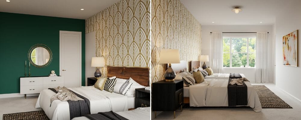 Guest bedroom design for transitional interior design guest quarters