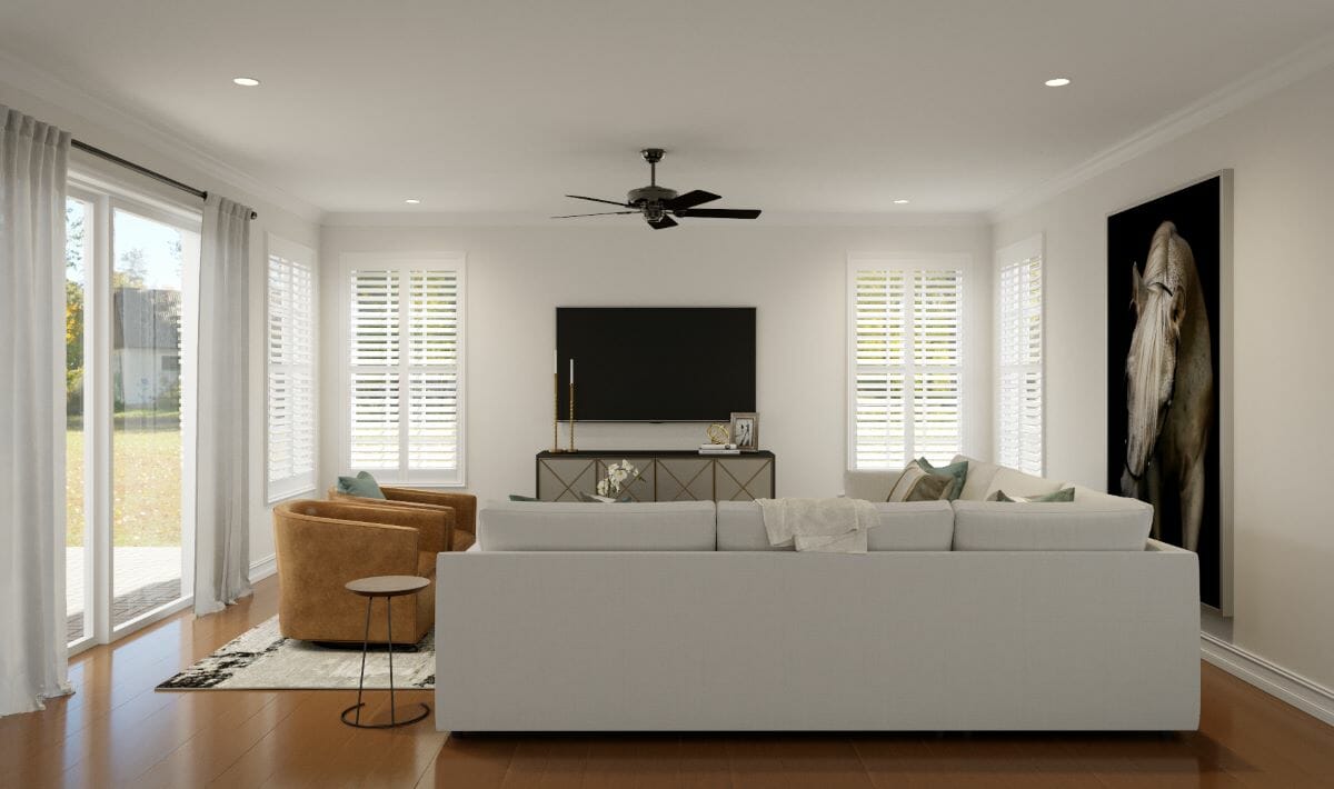 Living room transformation results, design by Decorilla