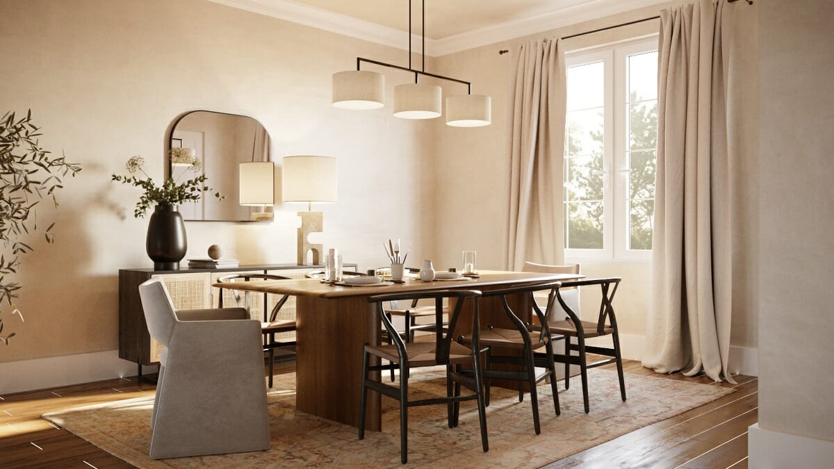 Natural and neutral modern dining room designs by Anna Y