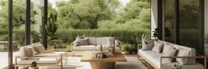 Organic indoor outdoor living room design