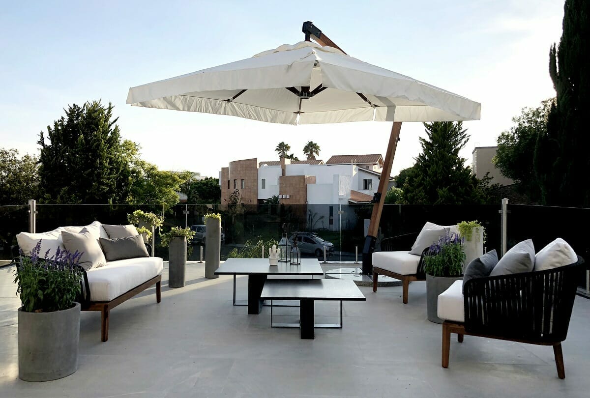 Outdoor living space and patio design by Arlen A