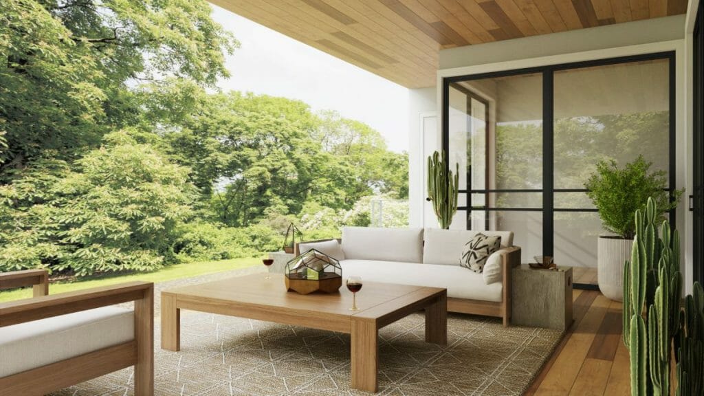 Before & After Organic IndoorOutdoor Living Room Decorilla Online