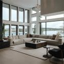 Sleek contemporary minimalist interior design living room