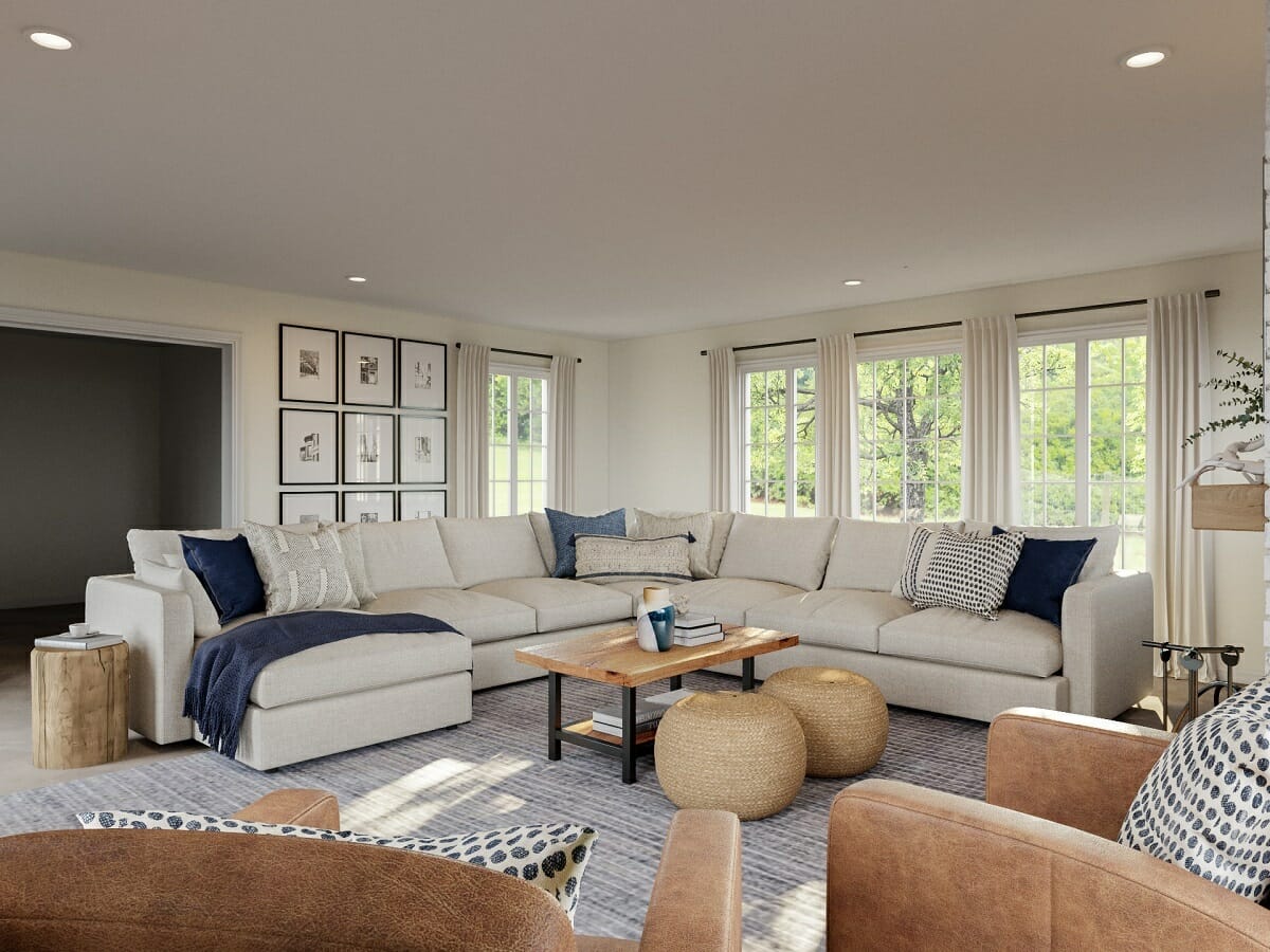 Transitional coastal living room by virtual home decorator Marine Hovsepyan