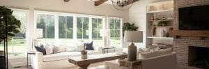 Transitional farmhouse style before and after