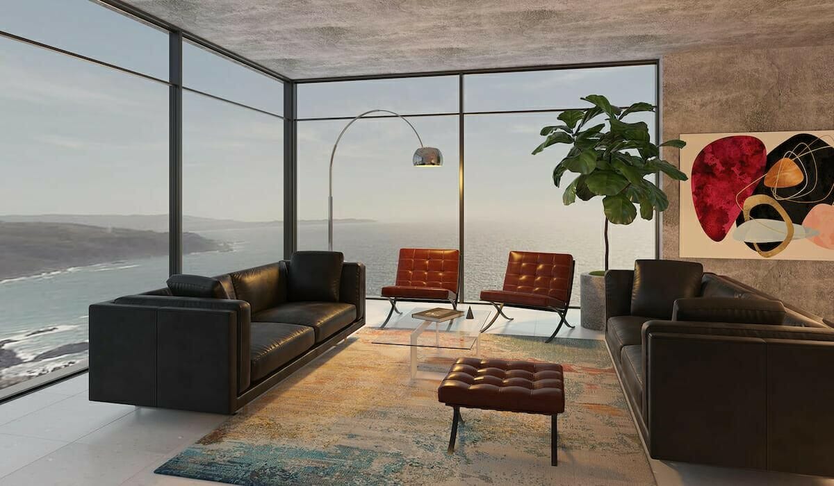 Bauhaus style living room interior design