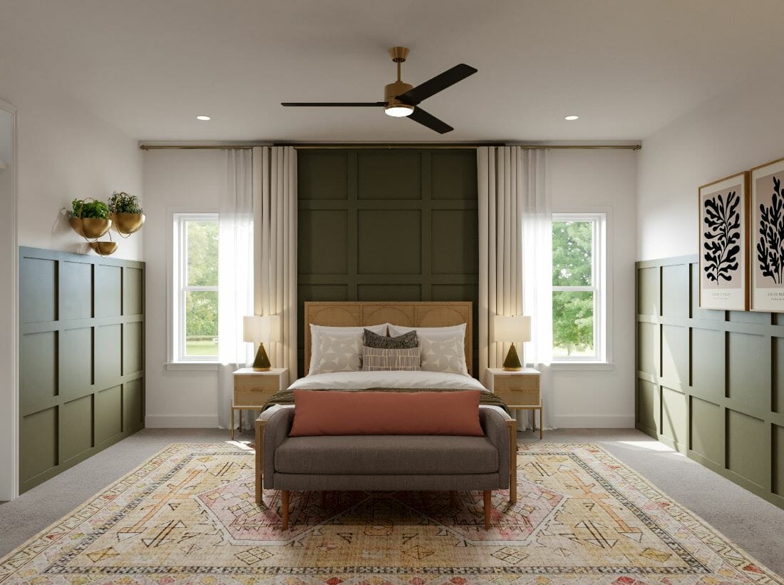 Contemporary eclectic interior design in a bedroom by Decorilla