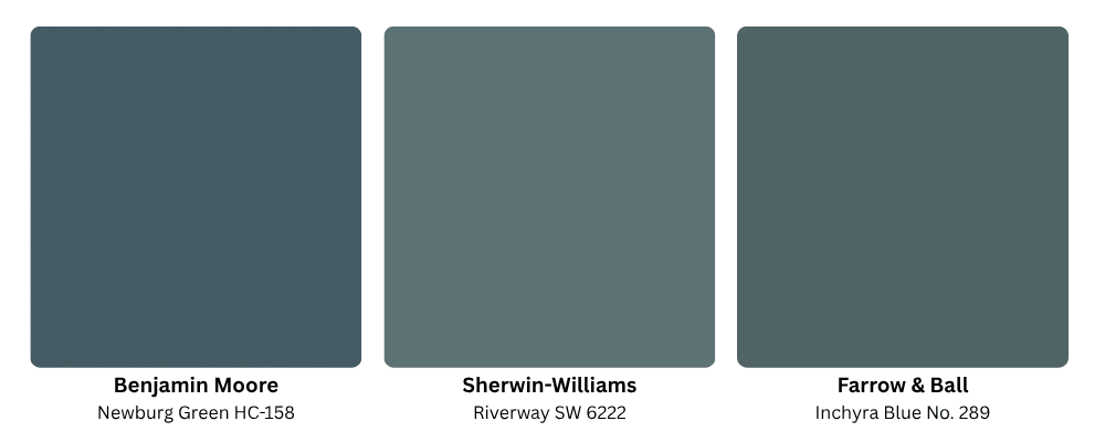Deep teal living room pain colors