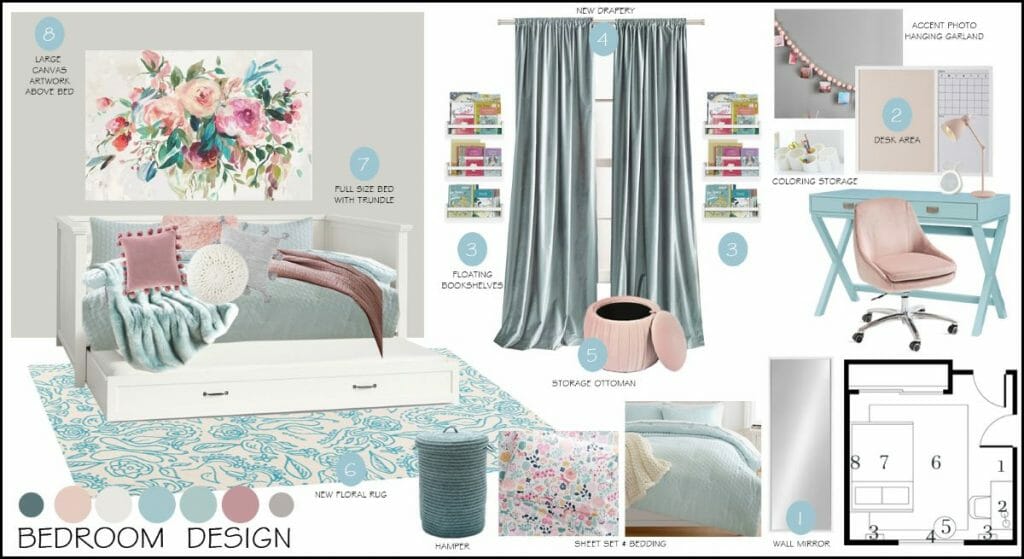 Before & After: Soothing Pastel Bedroom for Kids - Decorilla Online ...