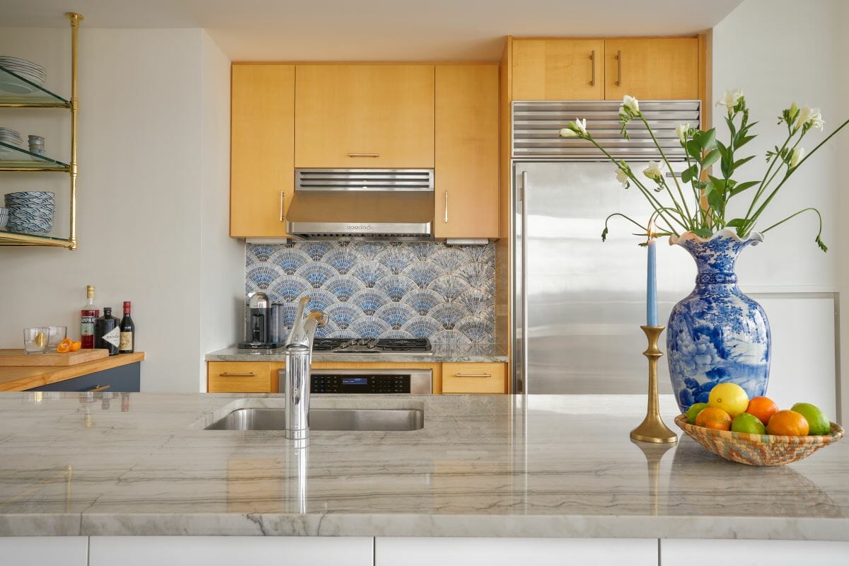 Kitchen decor ideas with coordinating elements on a display by Decorilla designer Samantha S.