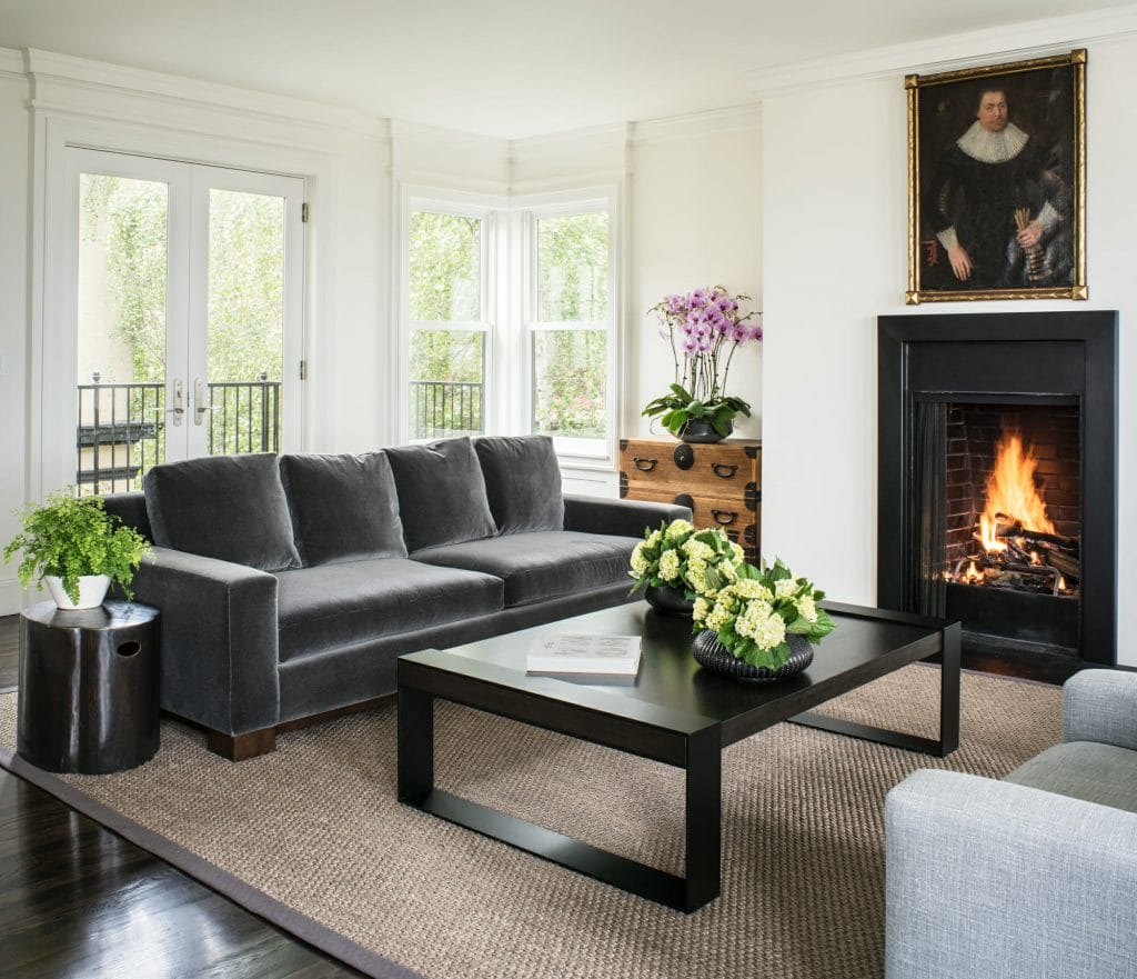 Living room layouts with a fireplace by Decorilla designer, Tiara M.