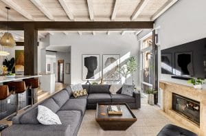 Masculine living room interior design by Decorilla designer, Sadie B.