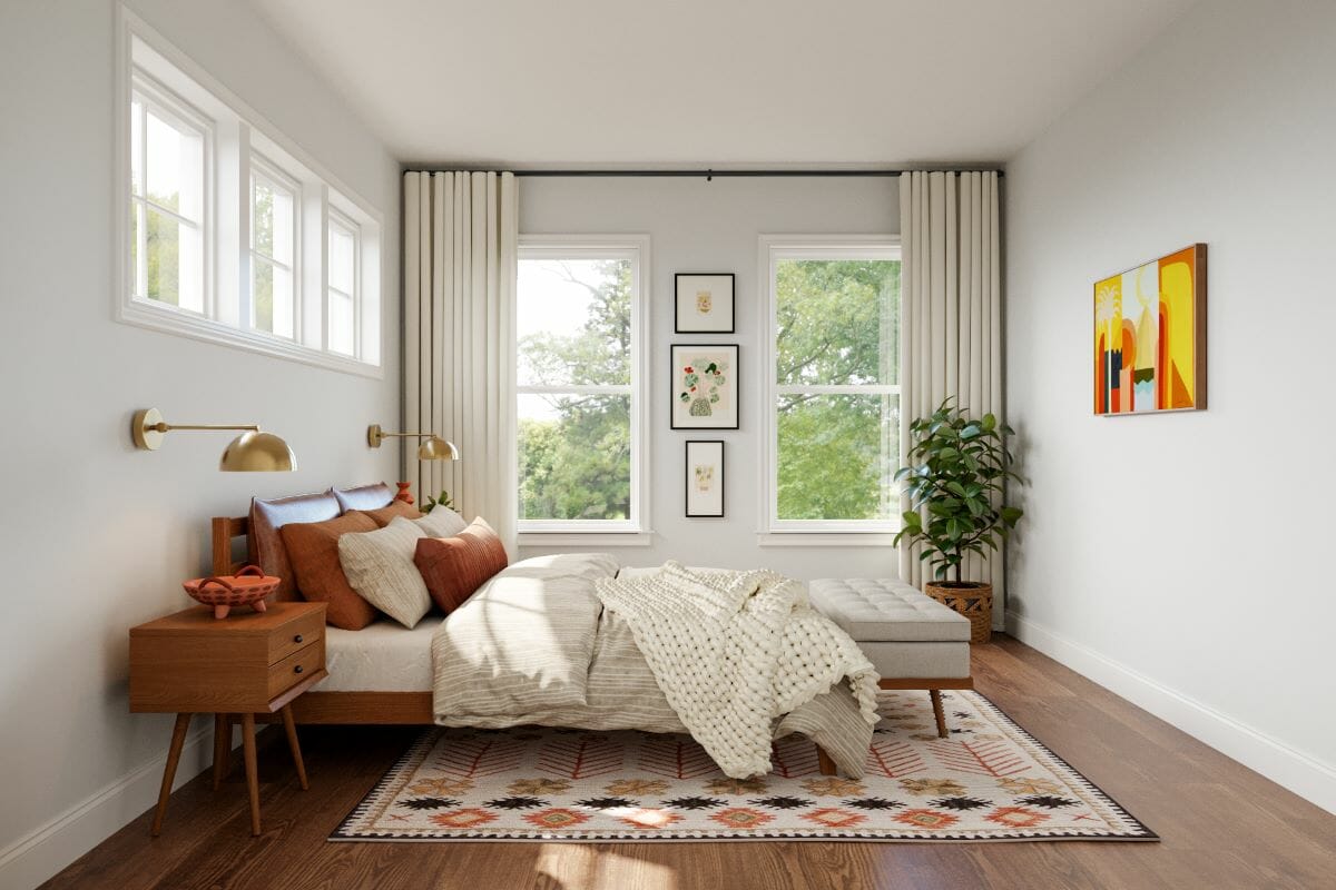 Mid-century eclectic bedroom by Decorilla