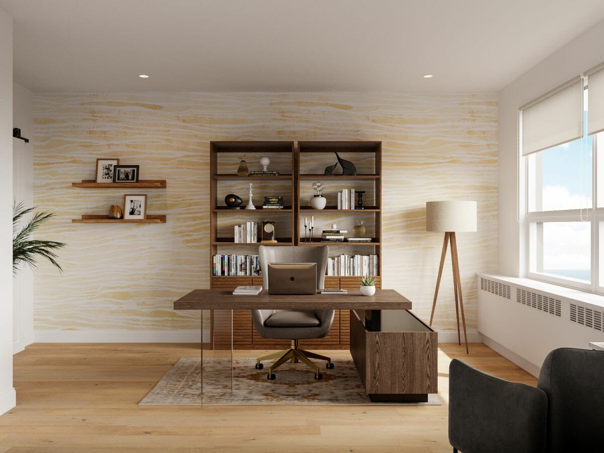 Modern condo home office interior design by Decorilla