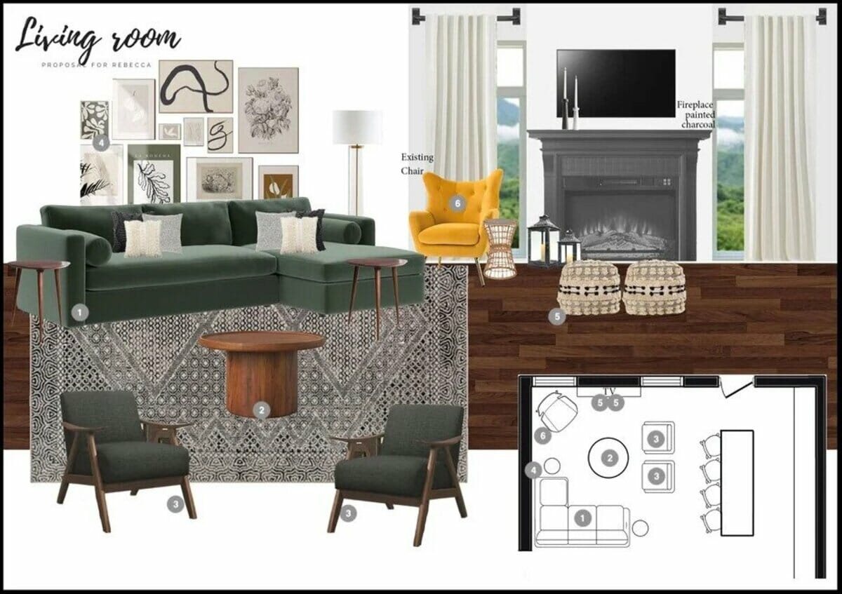 Modern eclectic moodboard by Decorilla