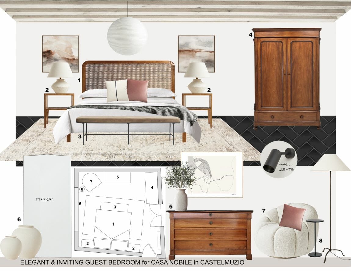 Organic minimalist interior design moodboard by Decorilla