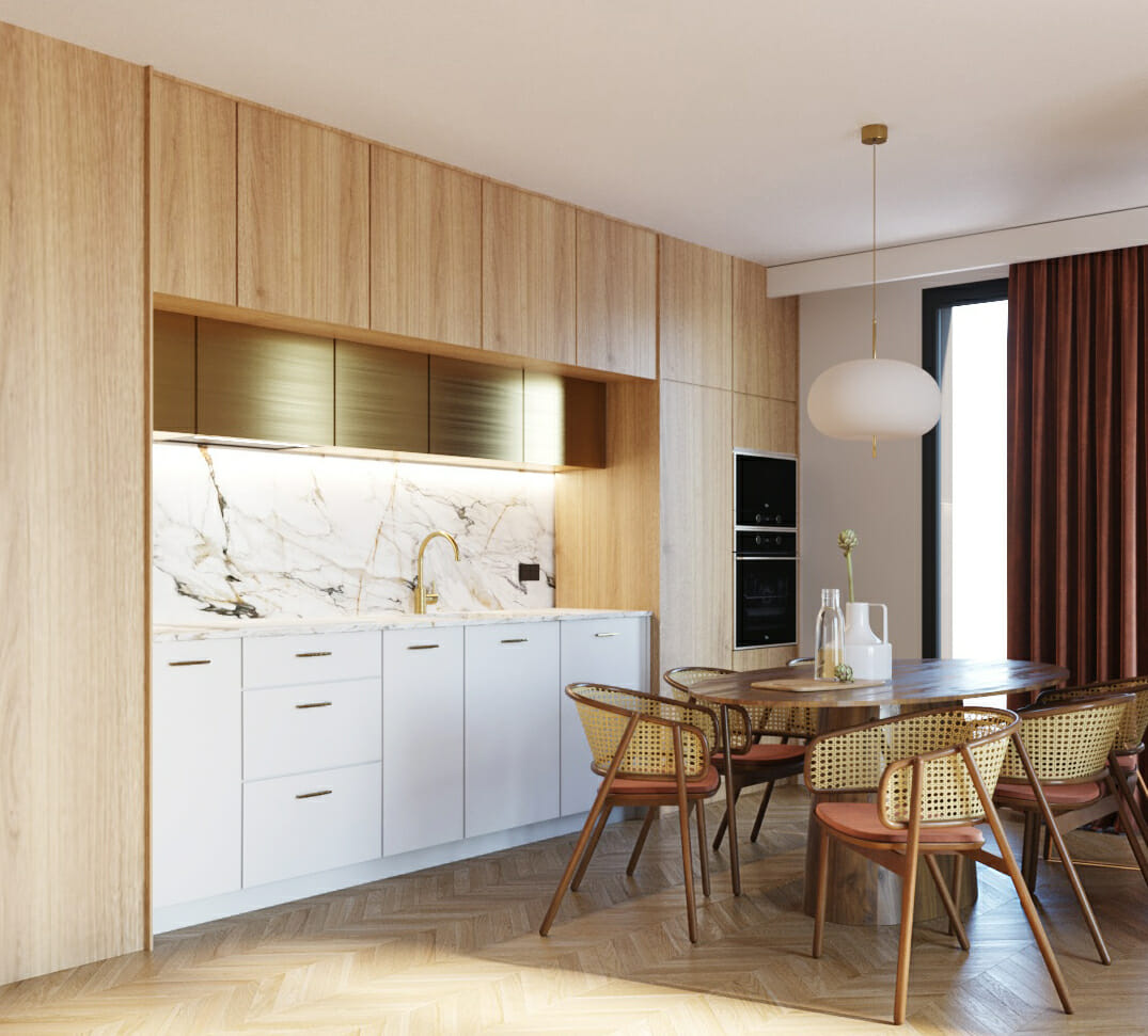 Scandi dining room elements by Decorilla designer, Kristina B.