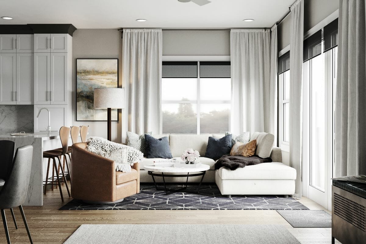 Scandi-style living room design by Decorilla