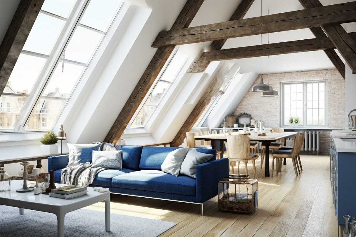 Attic design for an apartment