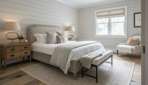 Bedroom organization ideas in a coastal cottage