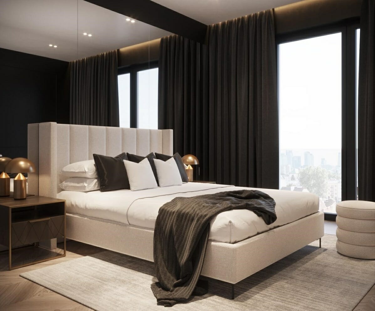 Blackout curtain designs for a high-end bedroom