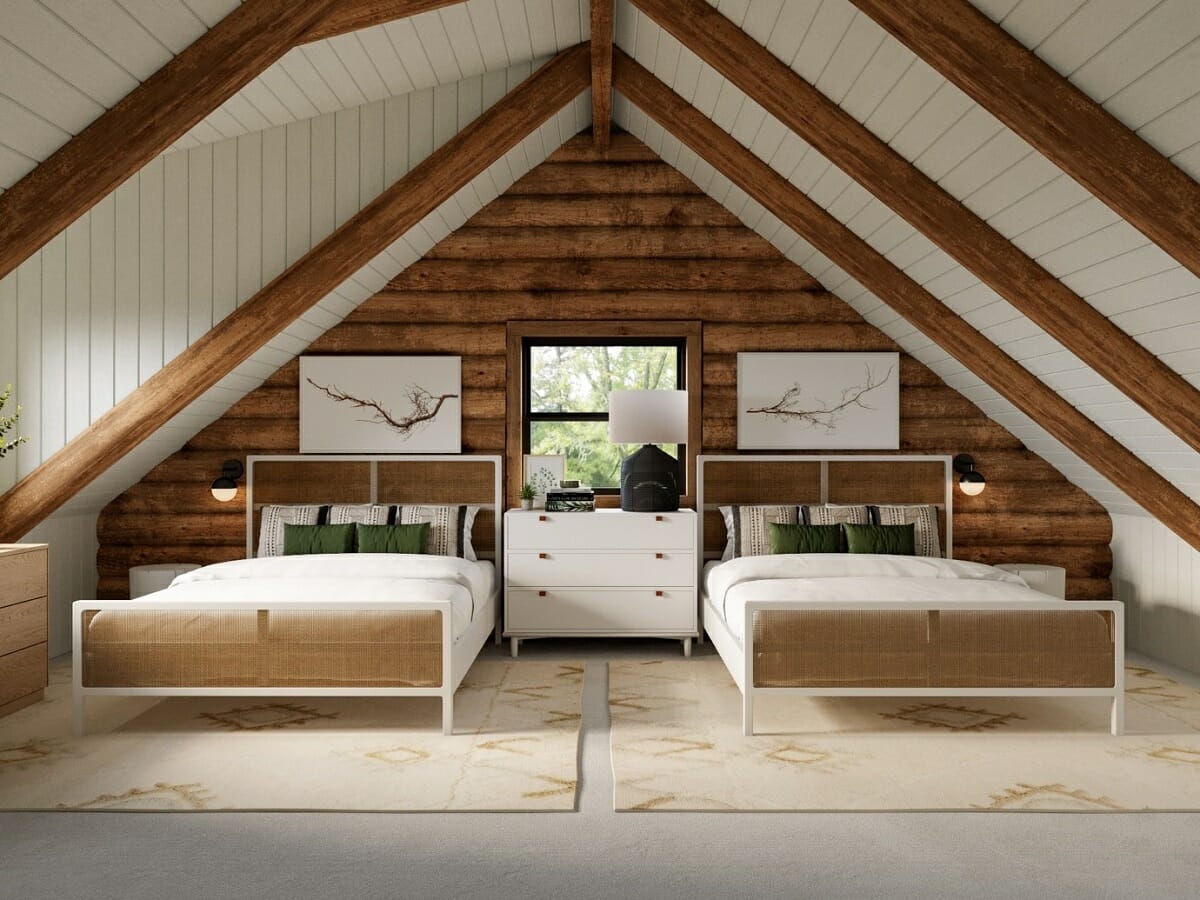 Converted attic into a bedroom design