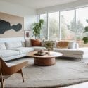 Couch vs sofa looks in a serene modern living room interior design
