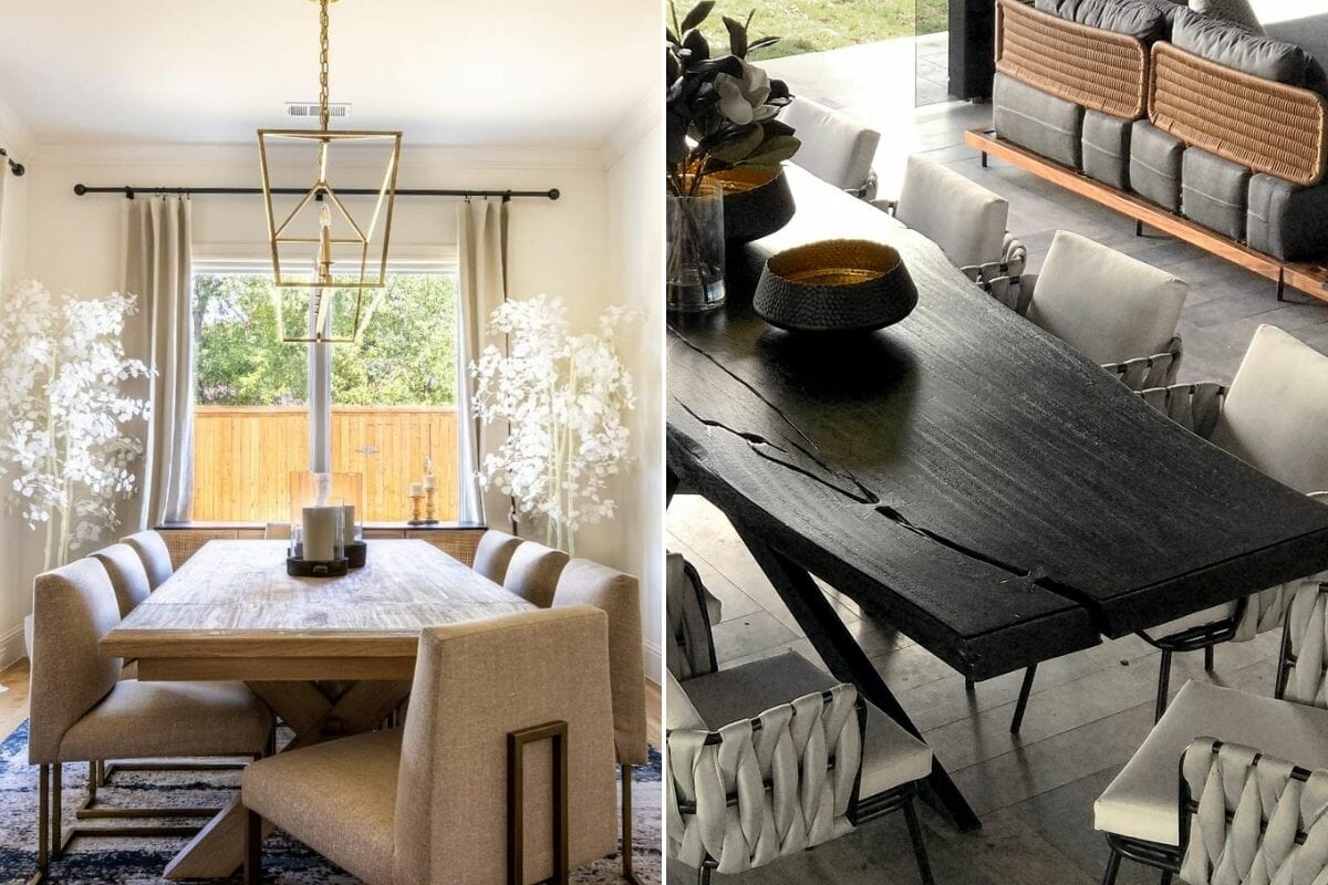 Farmhouse dining sets in a contemporary interiors