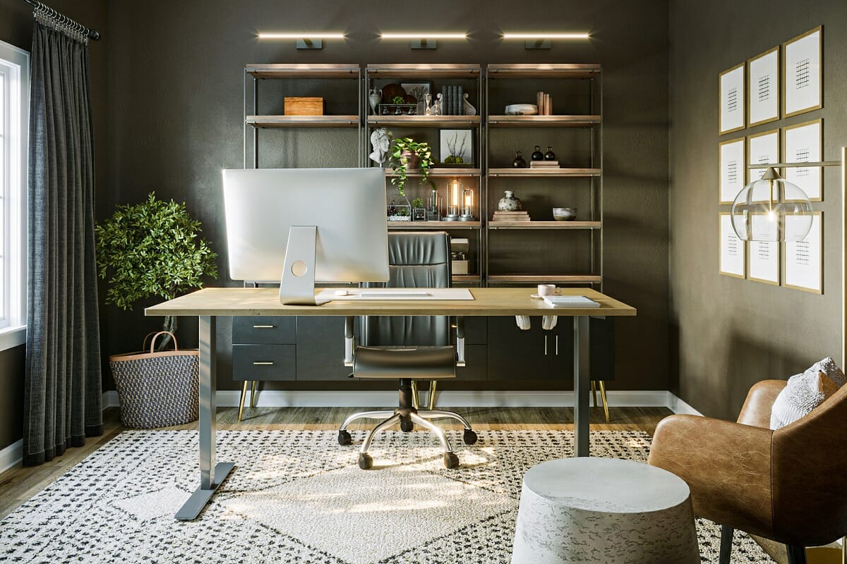 Home office library decor in a contemporary design
