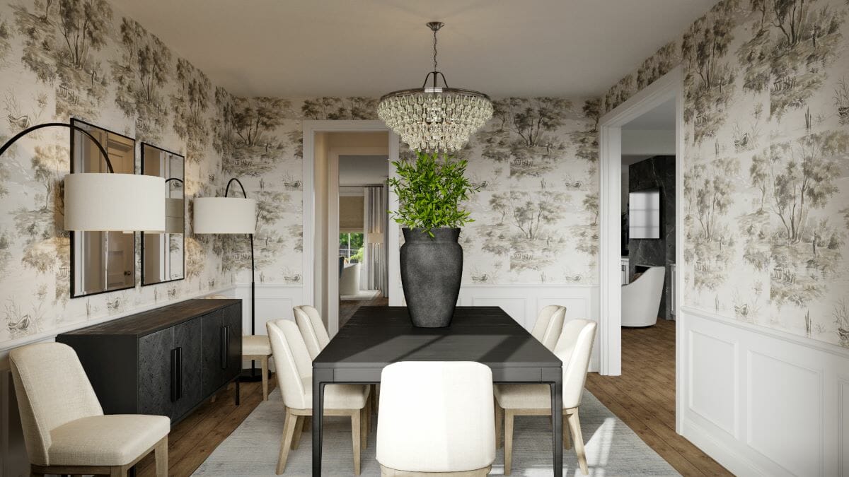 Luxury modern farmhouse dining room by Decorilla