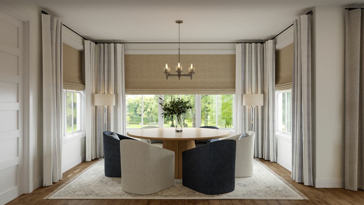 Luxury modern farmhouse flex dining room by Decorilla